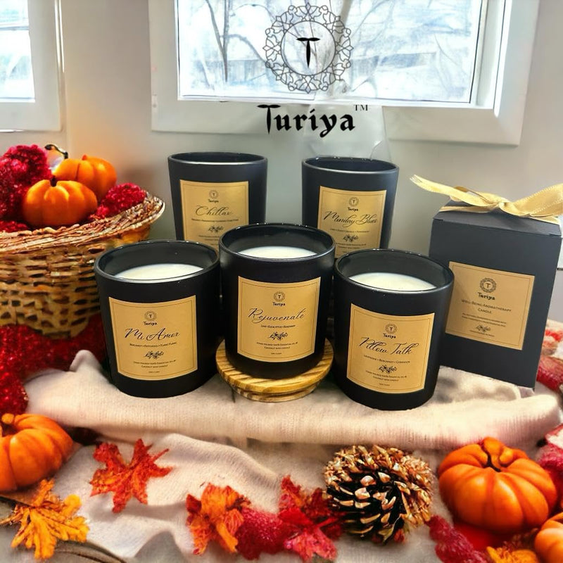 Turiya Luxury Well-Being Aromatherapy Candle - Rejuvenate| Premium Coconut Wax, 100% Pure Essential Oils| 35-40 Hrs| Organic, All-Natural, Non-Toxic & Vegan