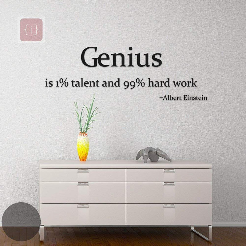 ISEE 360® Genius Talent Motivational Wall Stickers Office Door Study Room Students Kitchen Kids Bed Room Black Decals L x H 90 x 30 Cms