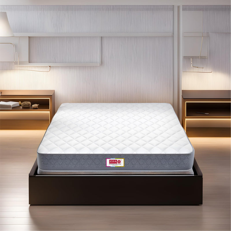 USHA SHRIRAM Tru Spring 6 Inch Queen Size High Performance Bonnell Spring Mattress| Hyper Cool Ventillation| NPSS Technology| Firm Comfort| for Hot Sleepers| with 7 Year Warranty, (LxW : 75X60 inch)