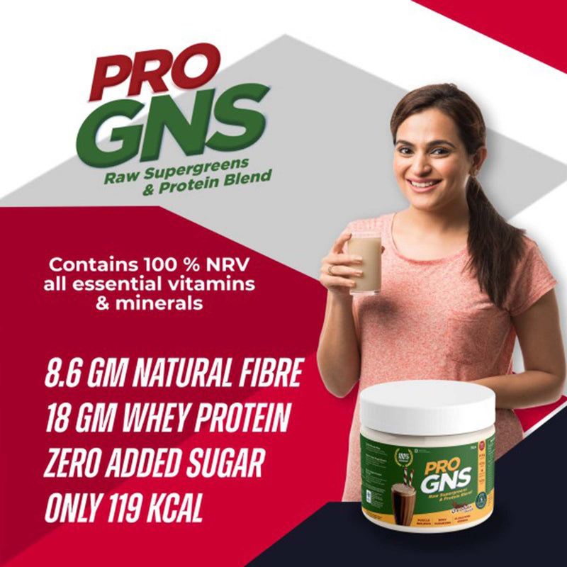 ProGNS Gold Standard Whey Protein | Raw organic supergreens & Protein Blend with Digestive Enzymes | Build Muscle Mas With Premium Gym Protein (Chocolate Punch, 256 gm)