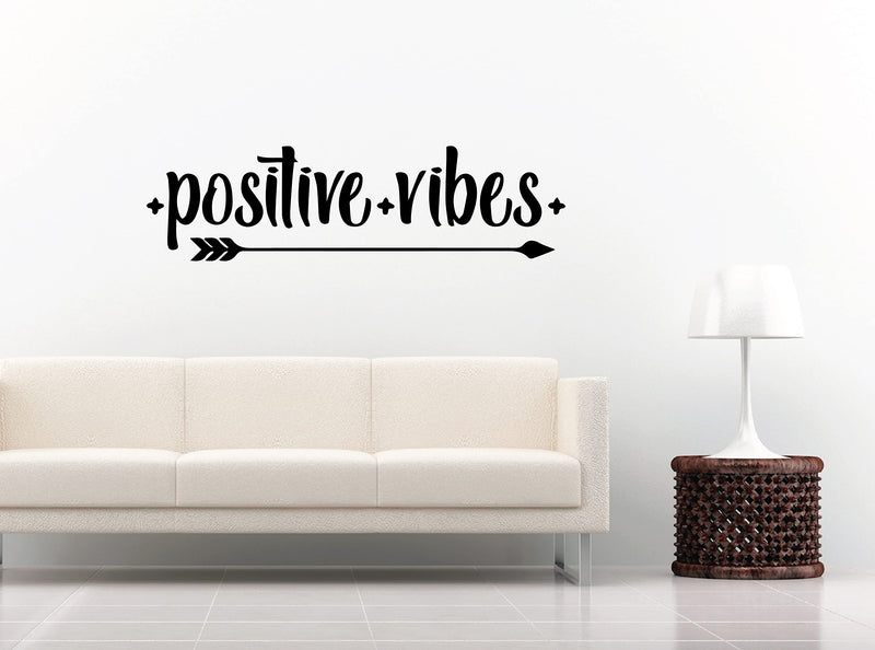 VVWV Positive Vibe Quotes Wall Stickers Motivational Kids Bedroom Living Room Home Restaurant Oil Proof Vinyl Decals Wall Decoration L X H 45 X 12 Cms