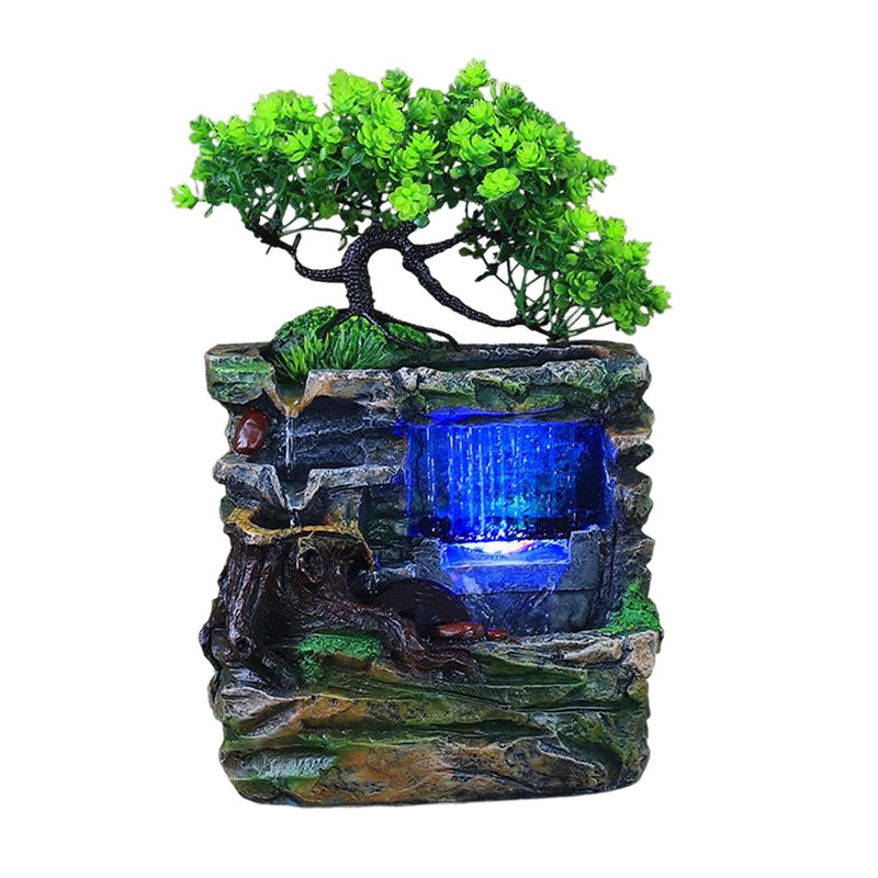 CALANDIS® Indoor Water Fountains Rockery Landscape Desk Waterfall Fountain Decor No Fog | 1 Tabletop Fountain 1 Water Pump