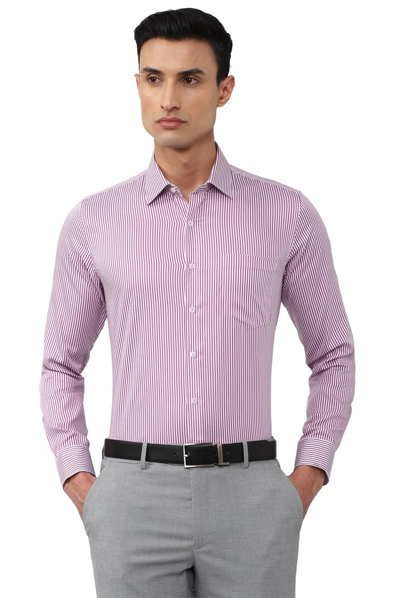 Van Heusen Men's Slim Fit Shirt (VHSFBSLBY73460_Purple