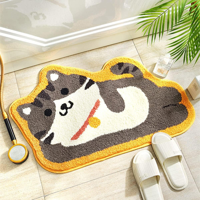 Roseate Kitten Super Soft Anti Skid (40x60 cm) Super Absorbent Mats Microfibre 2000 GSM Door Mats for Home/Bathroom/Bedroom/Kitchen/Floor Mat (Pack of 1)