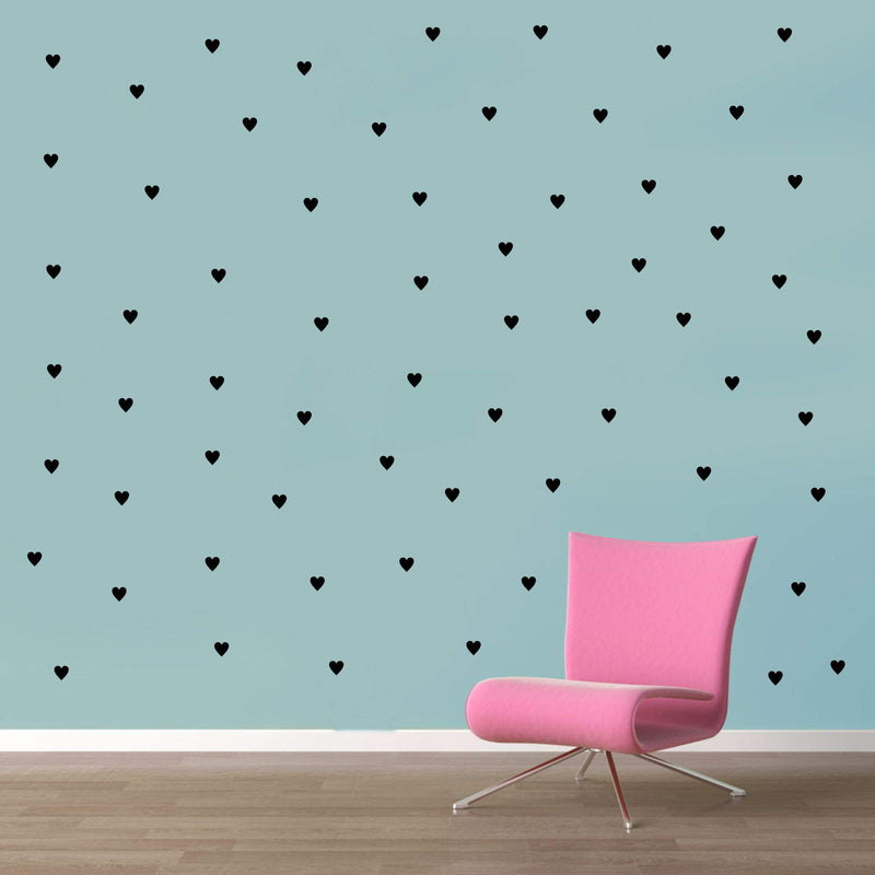 Sticker Hub Small Black Hearts Wall Sticker Free Size AS337