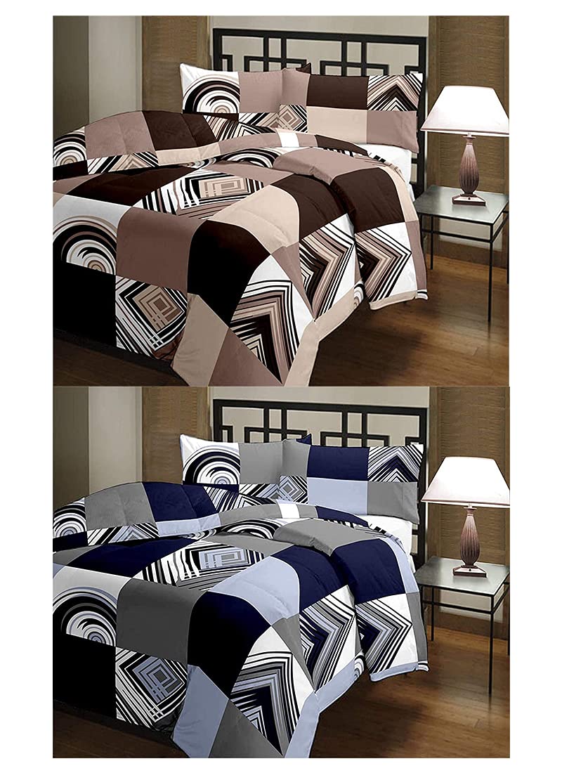 WONDERLOOK 100% Reversible Single Bed AC Blanket/Dohar/Combo Set of 2 Pc(Prints) (multi78)