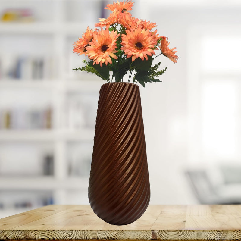 Unbreakable Tabletop Vase Crafted for Bedroom, Living Room, and Office Aesthetics Decor with Real & Artificial Flowers (Tuffel - Pack of 1)