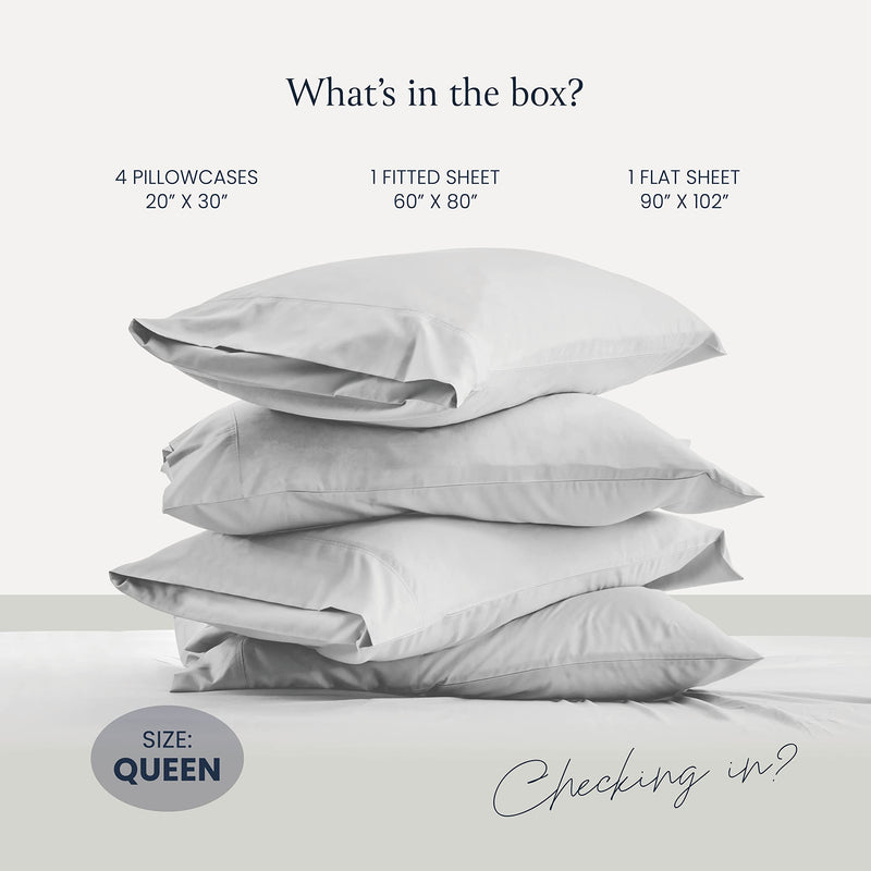 BELADOR Silky Soft Queen Sheet Set - Luxury 6 Piece Bed Sheets for Queen Size Bed, Secure-Fit Deep Pocket Sheets with Elastic, Breathable Hotel Sheets and Pillowcase Set, Wrinkle Free Oeko-TEX Sheets