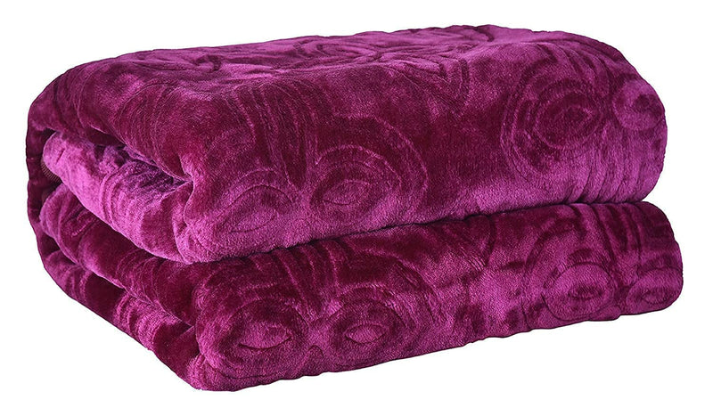 MICROBOOTH Soft Blanket Double Bed Mink Blanket for Heavy Winter Blanket AC Double Bed Super Soft Light Winter Blanket Travel Mink Blanket King, Lightweight M4.(Purple, Double Bed)