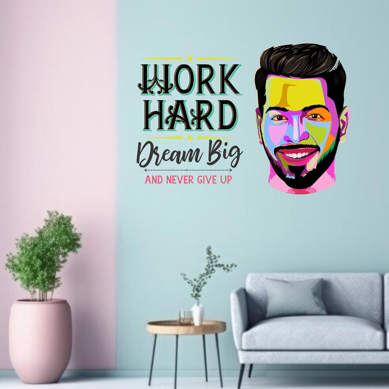 iberry's Inspirational Motivational Quotes Wall Sticker, Dream Big and Never give up- 59 x 42 cm Hardik Pandya Wall Stickers for Study- Office-10