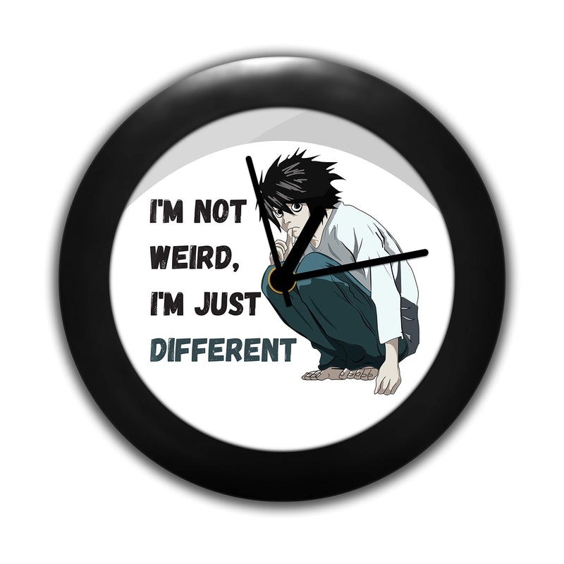 MCSID RAZZ Plastic Comic-Anime Death Note I am not Weird Table Clocks (Multicolour, Length 16.5 cm, Width 16.5 cm and Height 4 cm)