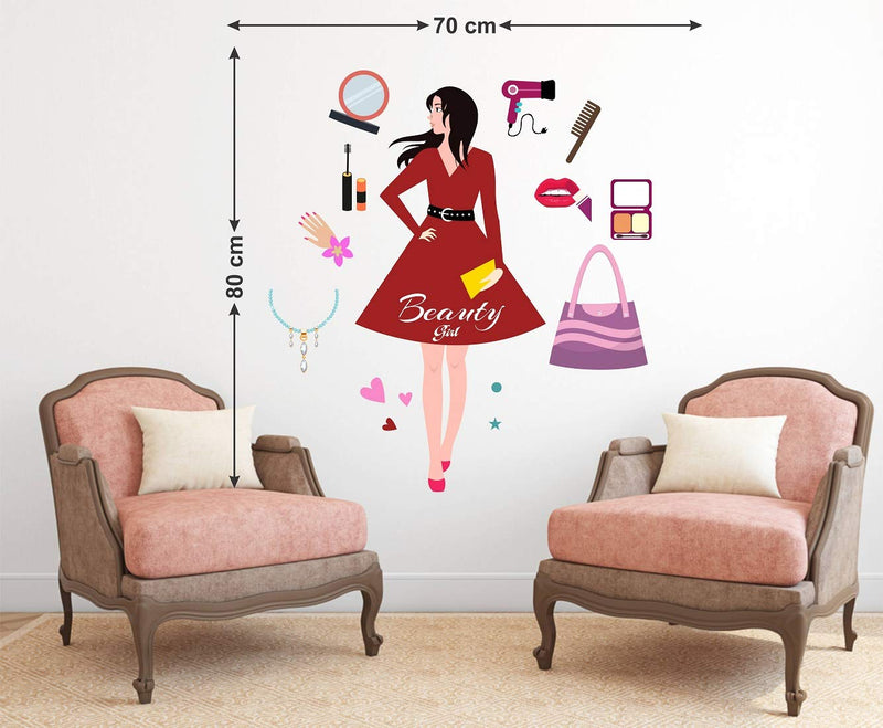 Tuffuk Beauty Girl Large Vinyl Wallstickers for Home Decorations(70 cm x 80 cm)5TZ207