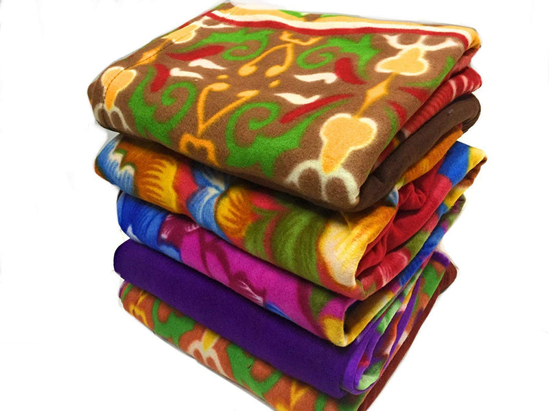 GOYAL'S ® Fleece 250 TC Single Bed Blanket- Set of 4 (Printed)