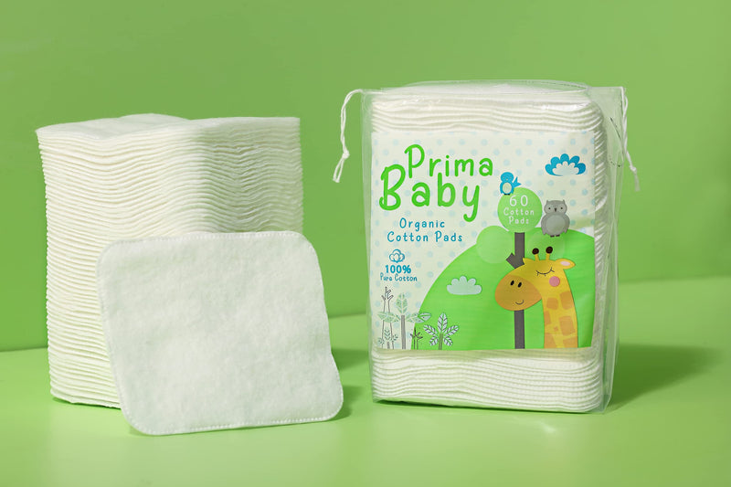 Prima Baby Cotton Squares Soft And Gentle Chemical Free 60 Pcs - Combo Pack Of 3