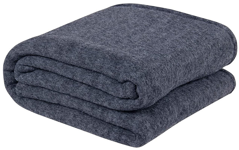 NHD HOME Grey Color Woollen/Polar Fleece Blanket Warm Soft Lightweight for Heavy Winter Single Bed Blanket (Grey/Charcoal, 1400 Grams)