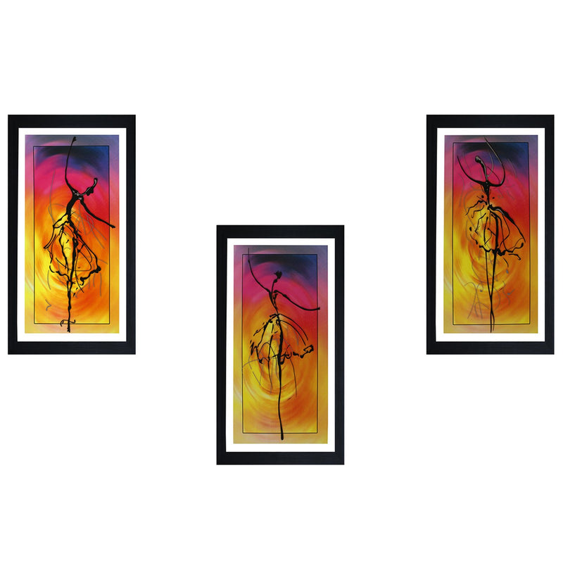 SAF Acrylic Textured Effect Framed Painting (Set of 3, Dimension(LXBXH): 15 x 2 x 38 Cms) SANF3006