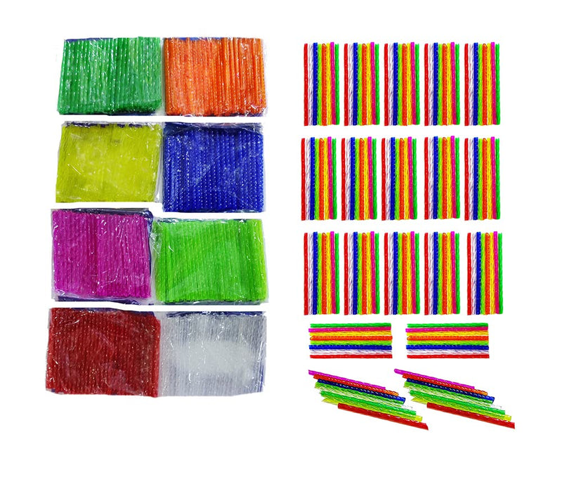 BITONA® Multicoloured Wind Chime Glass Tubes Wind Chime Making Accessories kit for Crafts and School Making Projects (8 pkts Approx 512 Piece