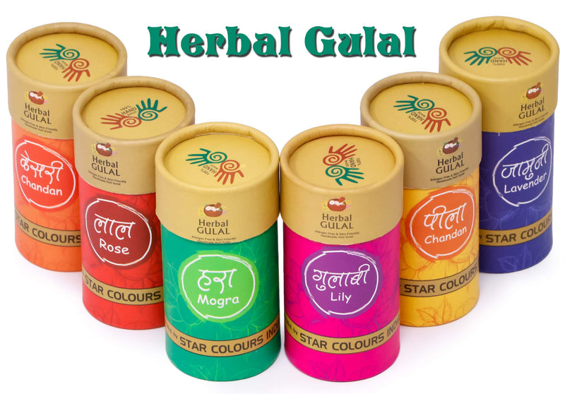 Zest 4 Toyz Non-Toxic Perfumed Herbal Gulal for Holi Celebration, Skin Friendly, Natural Fragrance Handmade Holi Gulal (80 Grm, Assorted Colour) - Pack of 3