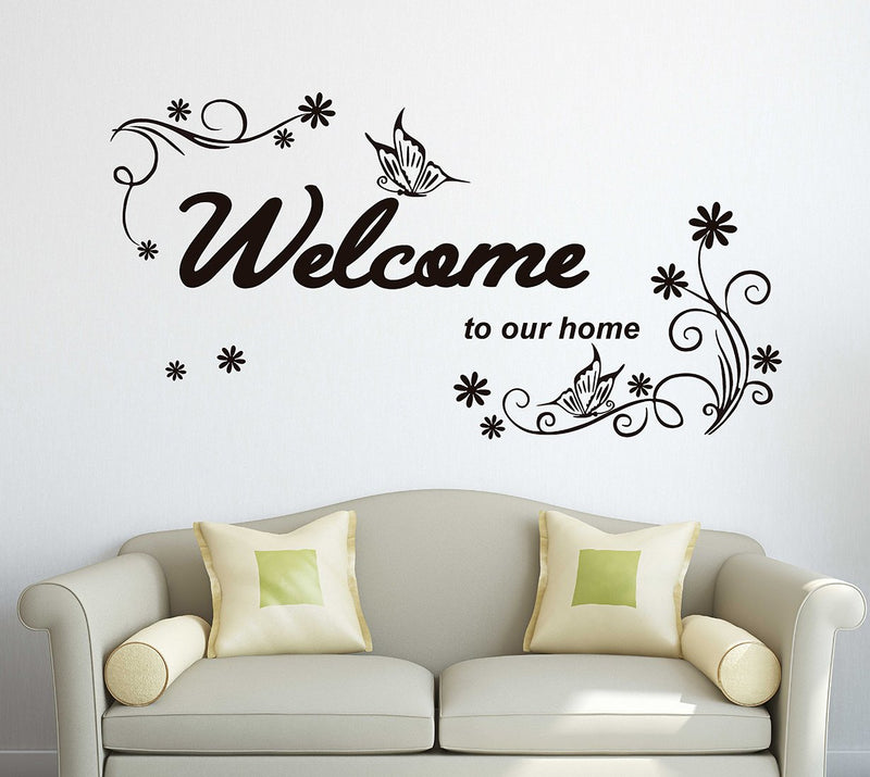 Wallstick 'Welcome to Our Home' Wall Sticker (Vinyl, 49 cm x 4 cm x 4 cm)