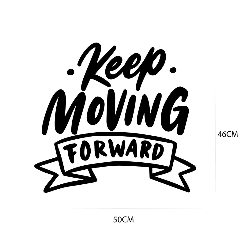 VVWV Keep Moving Quotes Wall Stickers Motivational Kids Bedroom Living Room Home Restaurant Oil Proof Vinyl Decals Wall Decoration L X H 50 X 46 Cms