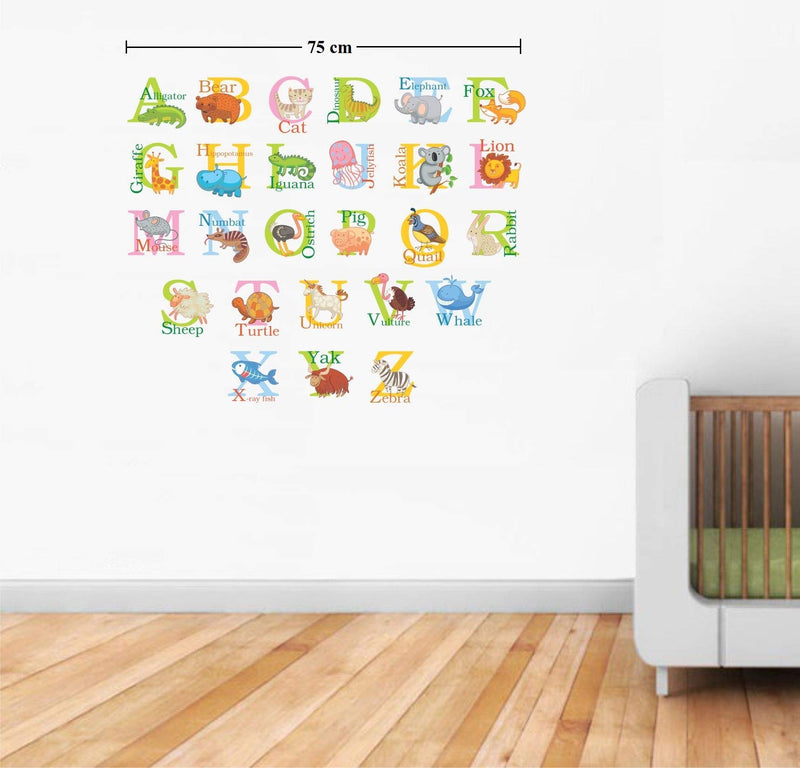 Asmi Collections Wall Stickers Alphabets with Animal Pictures for Kids Room