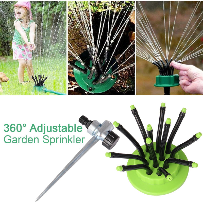 OUTO Garden Sprinkler 360 Degree Rotating Adjustable Water Sprayer for Watering Plants Outdoor Lawn Yard Irrigation System