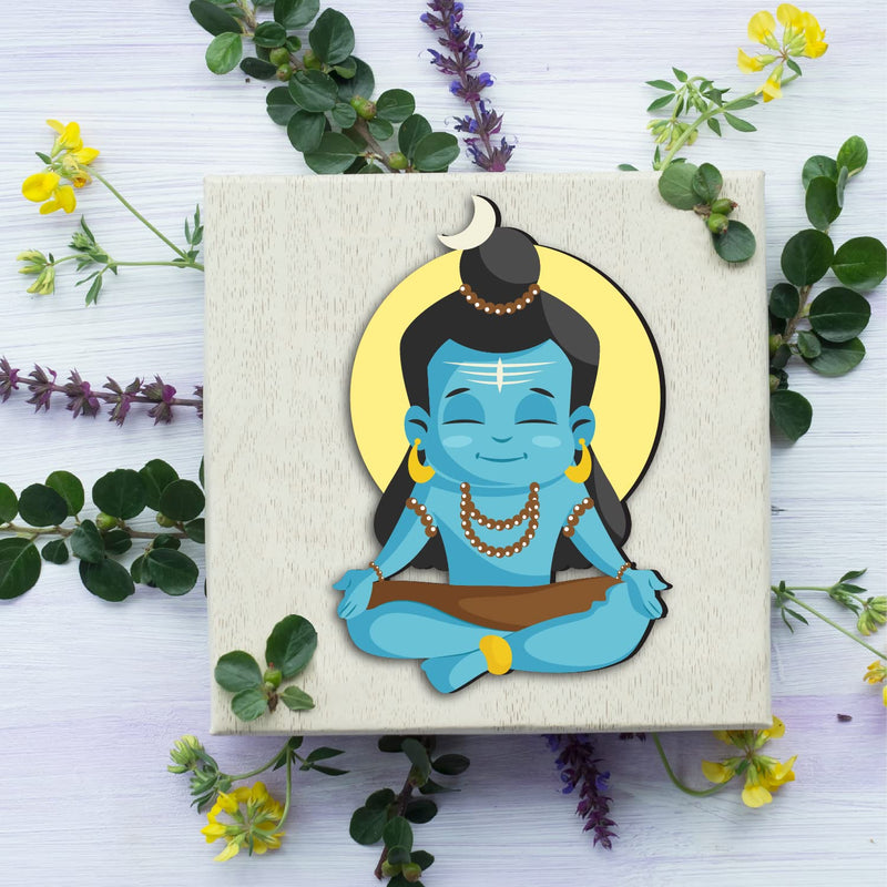 Bhai Please Lord Shiva Wooden Fridge Magnet (Pack of 1) God, Spiritual, Divine, Devotional Gift and Decorations