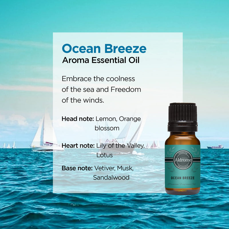 Aldrome Ocean Breeze (30ml) Aroma Essential Oil Fragrance Oil For Diffuser,Air Freshener For Home, Car, Office,Candle making,soap making DIY,Diffuser oil and more