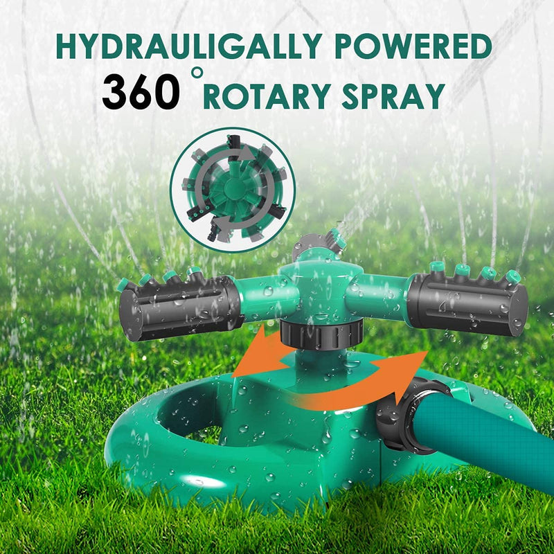 UCRAVO Garden Sprinkler, Adjustable 360 Degree Rotation Lawn Sprinkler, Large Area Coverage, Sprinklers for Yard for Plant Irrigation and Kids Playing