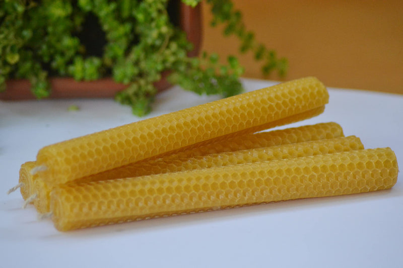 Beeswax Handmade Pillar Candles. (Pack of 8)