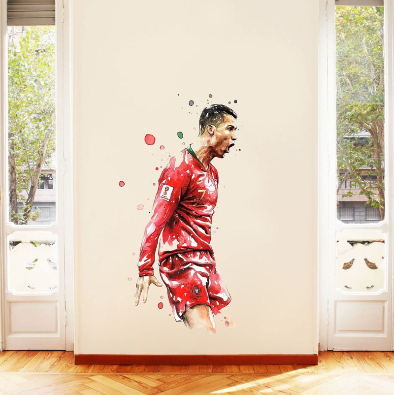 Sticker Yard Ronaldo Vinyl Wall Sticker for Living Room/Bedroom/Office and All Decorative Wall Stickers Size 35X63CM