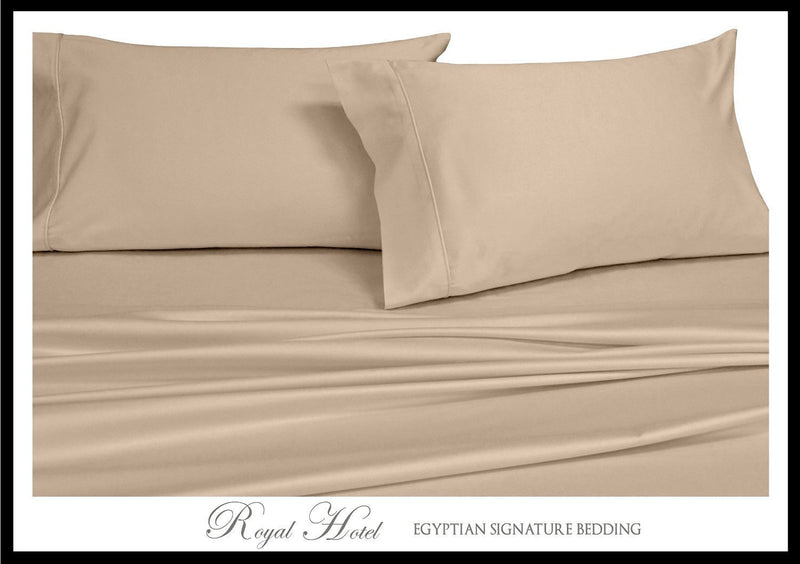 Silky Soft bed sheets 100% Rayon from Bamboo Sheet Set Beige/California King AD