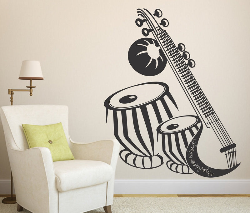 Wallstick 'Musical Instruments' Wall Sticker (Vinyl, 49 cm x 4 cm x 4 cm)