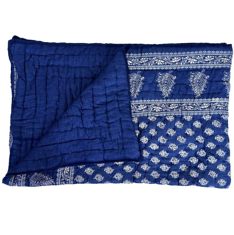 THROW KING Rajasthani and Cotton Jaipuri Print with Floral Design Jaipuri razai/Rajai/Quilts/Blanket (Single Bed)