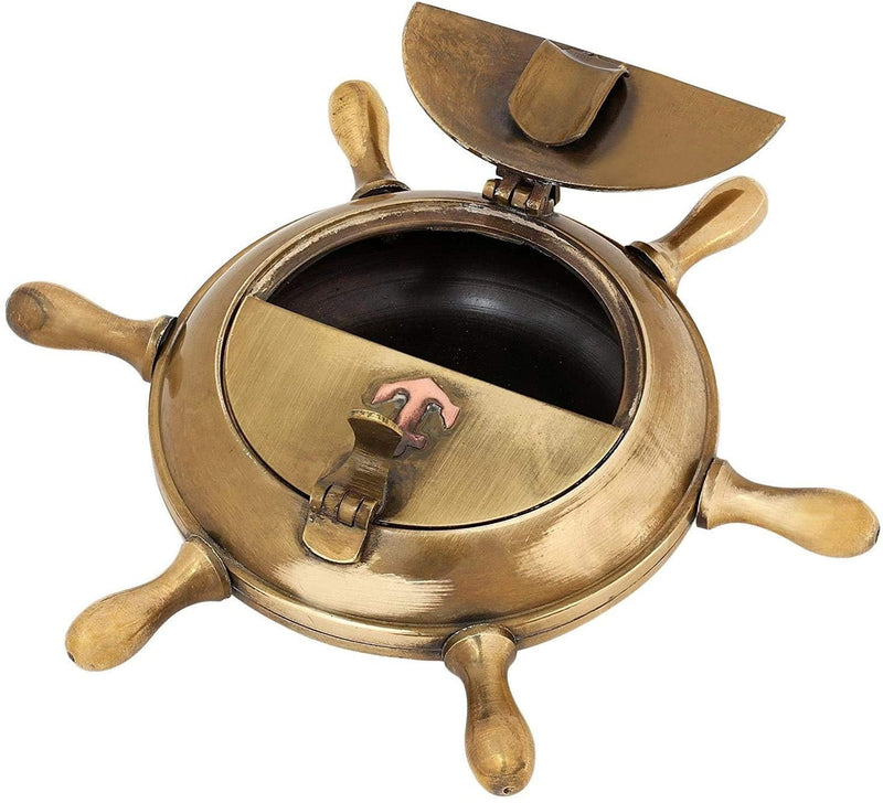 Time instruments solid Pure brass hand made ashtray for smoking nautical antique decorative designed ashtray