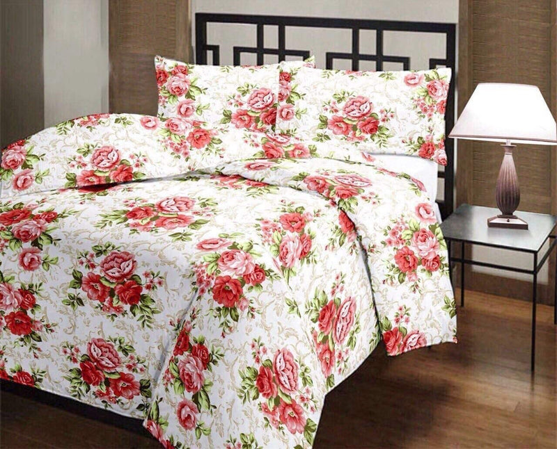 Renown Attractive Floral Polycotton Single Bed Reversible AC Blanket I Dohar (Pack of 1) (Pink)