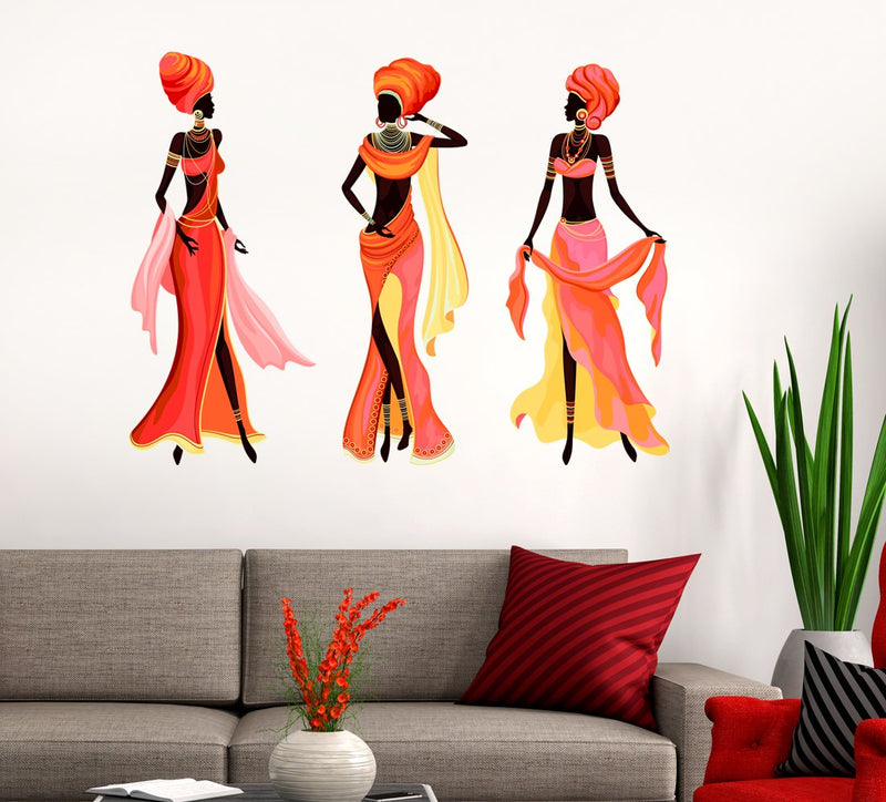 Luke and Lilly Beautiful Crafted Lady Wall sticker(PVC Vinyl,95 cm x 70 cm)