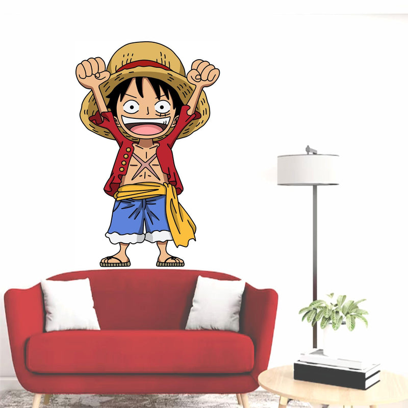 Wall Attraction™ One Piece Luffy Wall Stickers & Murals Size - 38x58cm MD217_S