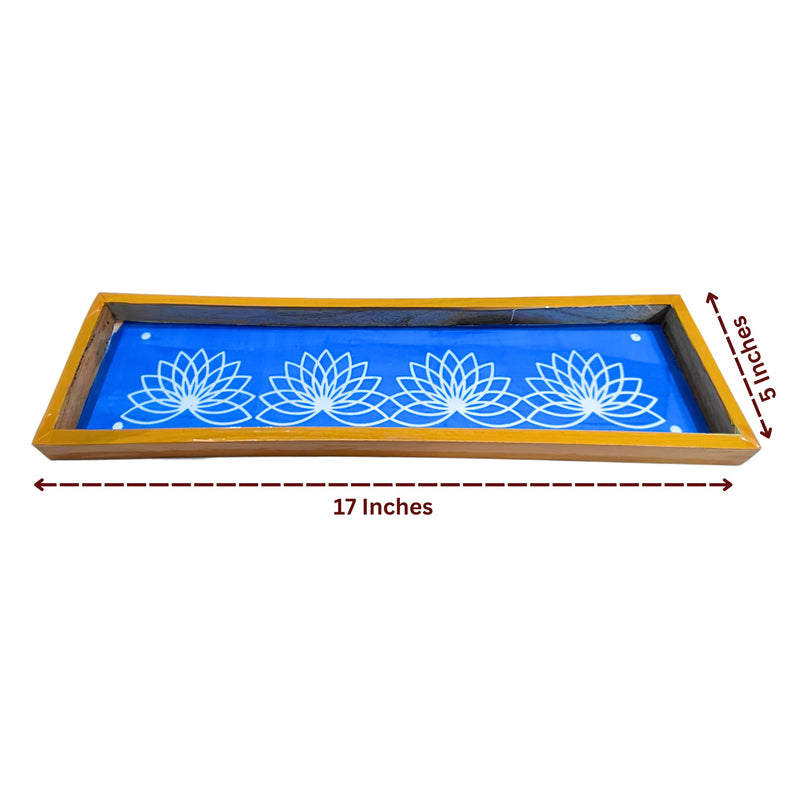 Anciently Lotus Padmam Border Rangoli Stencil Wooden, Rangoli Sacha Wooden, 1 Piece (17x5 Inches)