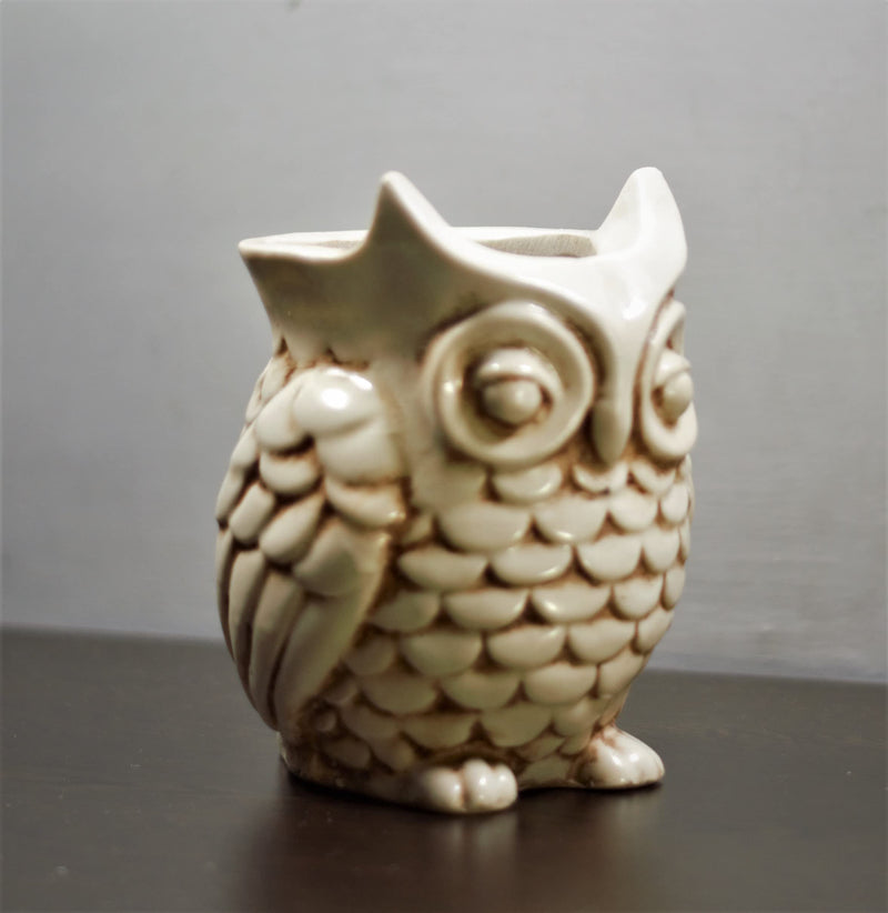 Inara Creation Owl Ashtray Smoking for Home, Office and Bar (Beige)