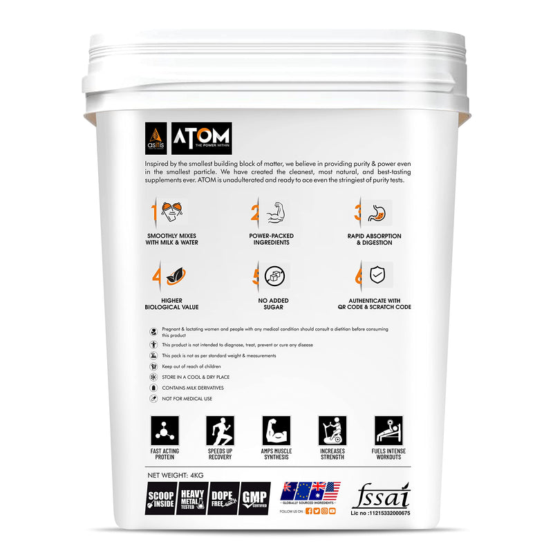 AS-IT-IS ATOM Weight Gainer 4 kg | 61.1g Carbs & 8.8g Proteins | Easy Source of Weight-Gaining Calories | Boosts Workout Performance (Double Rich Chocolate, 4 kg)