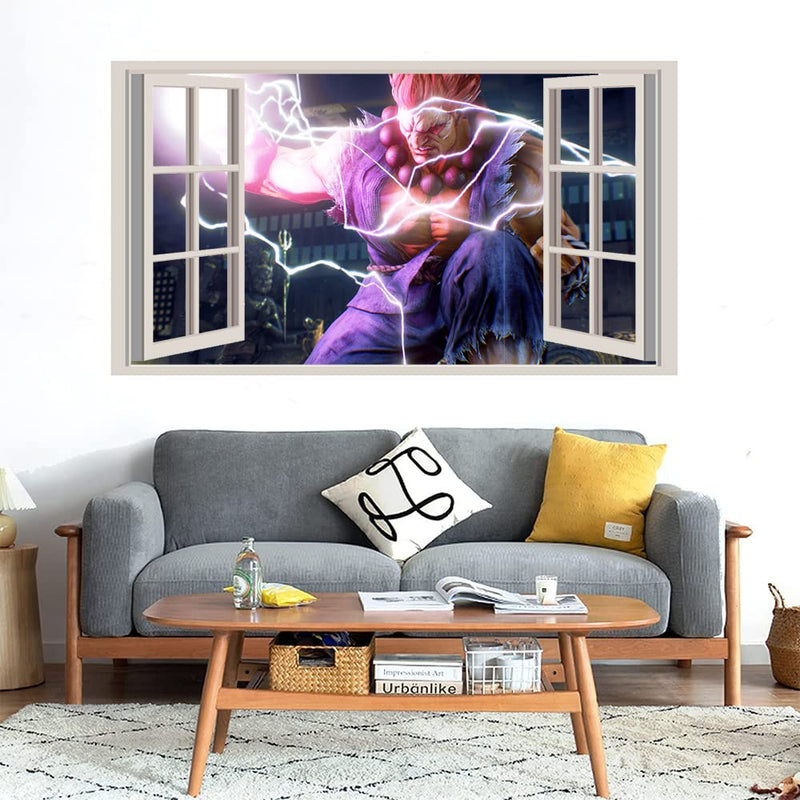 GADGETS WRAP Printed Wall Decal Sticker Fake Window Style Decal (90cm x 50cm) - Tekken 7 Akuma