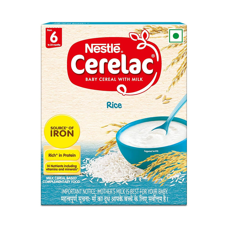 CERELAC Nestle Baby Cereal with Milk, Rice – From 6 Months, 300g BIB Pack