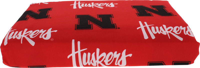 Nebraska Printed Sheet Set Twin - Solid by College Covers