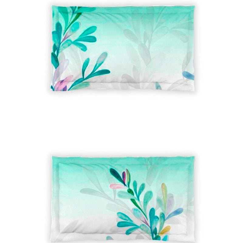 DDECOR - Hyacinth 162TC 100% Cotton Double Bedsheet with 2 Pillow Covers, King Size, Turquoise