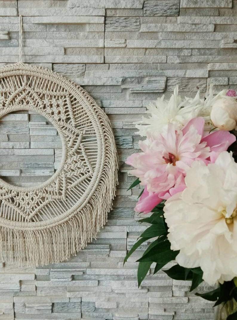 Zazza Home-Round Macrame Wall Hanging, Circle Macrame,Bohemian Decor, Home Decor, Wreath