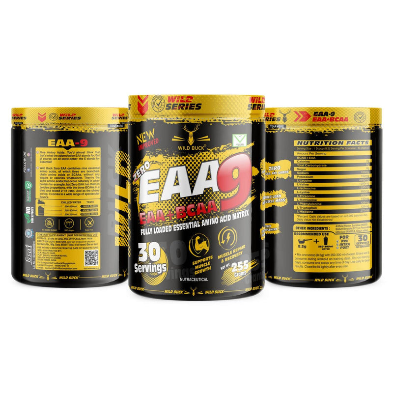 WILD BUCK EAA (Essential Amino Acids) Best For Intra-Workout/Post-Workout Advanced Formula [30 Servings, 255gm] (BCAA+EAA) (Virgin Mojito)