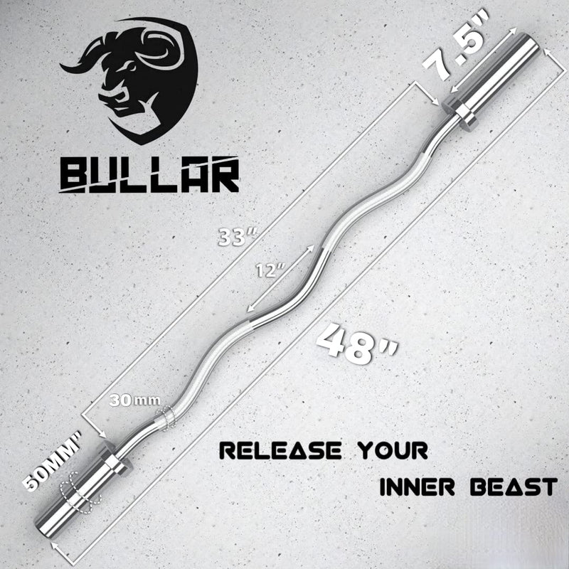 BULLAR Olympic Barbell | 4 feet 50mm Bar with Needle Bearing | for Weightlifting, Powerlifting and Cross fit | Gym Exercises Rod (30mm Inner Diameter) with Locks