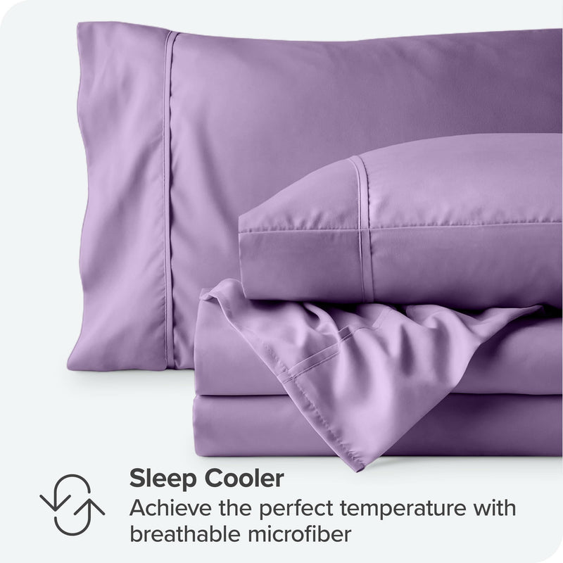 California King, Lavender : Premium 1800 Ultra-Soft Microfiber Collection California King Sheet Set, Hypoallergenic, Easy Care, Wrinkle Resistant, Deep Pocket (Cal King, Lavender)