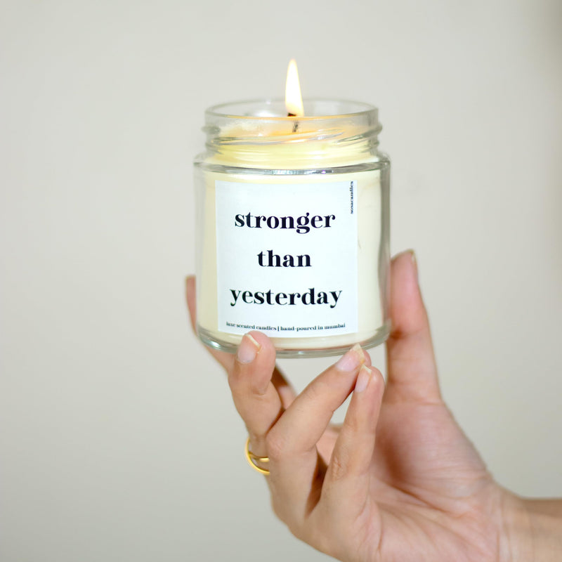 Stronger Then Yesterday - Positive Vibes Scented Candles Gift Set | Good Vibes Gift Set for Women | Good Vibes Gift Set | Good Vibes Scented Candles | Positive Vibes Home Decor | Motivation Gifts